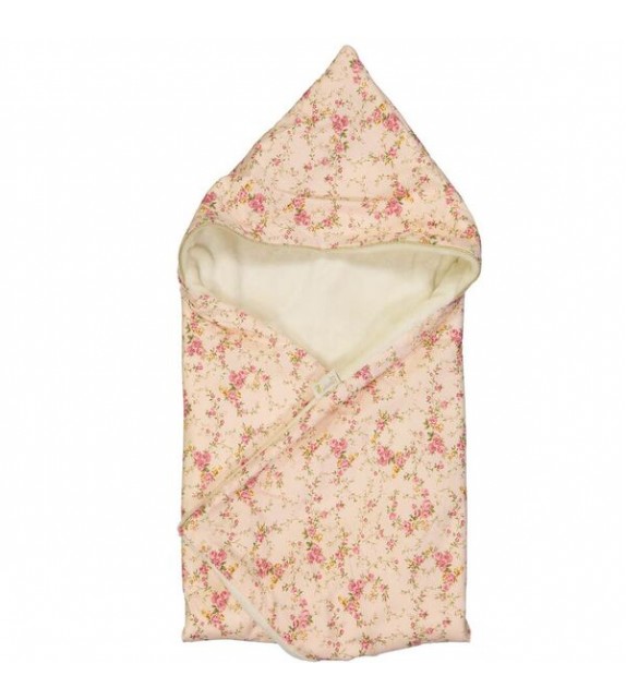 Couverture à capuche lin rose 65 x 65 cm