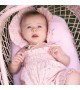 Combi-short bébé en voile de coton rose