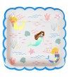 Assiettes en carton Sirène - Lot de 8