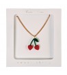 Collier cerise rouge et or