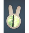 Miroir en bois brut Lapin