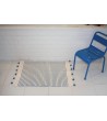 Tapis de bain pompons bleu clair
