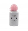 Gourde petit chat gris et rose