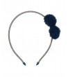 Serre-tête Pompons laine - Bleu canard