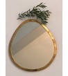 Miroir en maillechort forme Goutte Or large