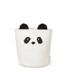 Panier de rangement en coton bio Panda crème