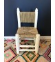 Chaise paille et bois blanc 30cm