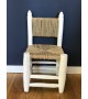 Chaise paille et bois blanc 30cm