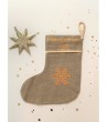 Botte Mon premier Noël Flocon lin et or mat