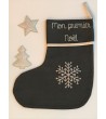 Botte Mon premier Noël Flocon gris anthracite argent pailleté